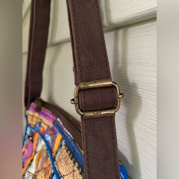 LAUREL BURCH quilted abstract love horses purse crossbody bag colorful 90s patch - Picture 8 of 15